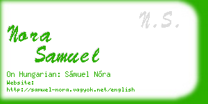 nora samuel business card